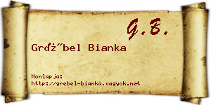 Grébel Bianka névjegykártya